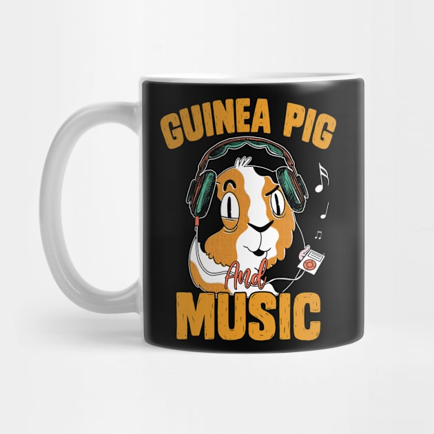 Guinea Pig Shirts For Men Women Guinea Pig Listening Music Furry Potato Cavy Rodent Gift For Women Men by Norine Linan 